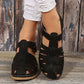 Zwarte Retro Wedge Sandalen - Luna