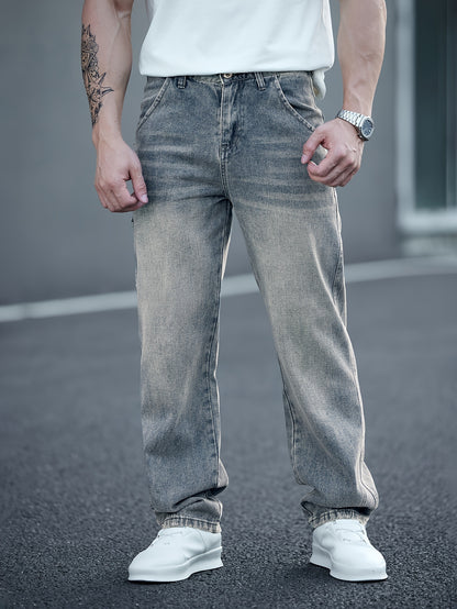 Losse Fit Gescheurde Jeans Helder Staalblauw - Finn