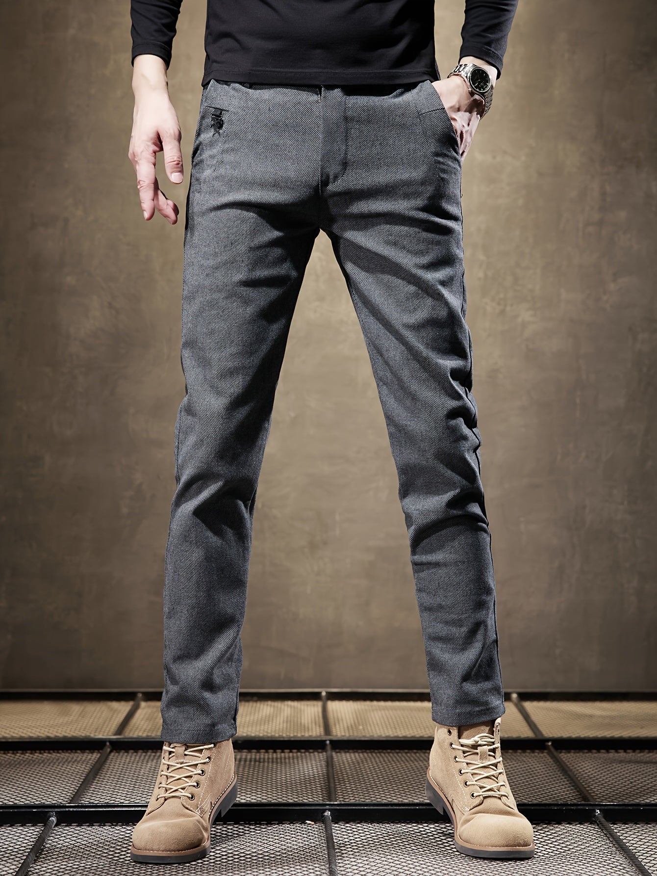 Grijze Slim Fit Broek - Jasper