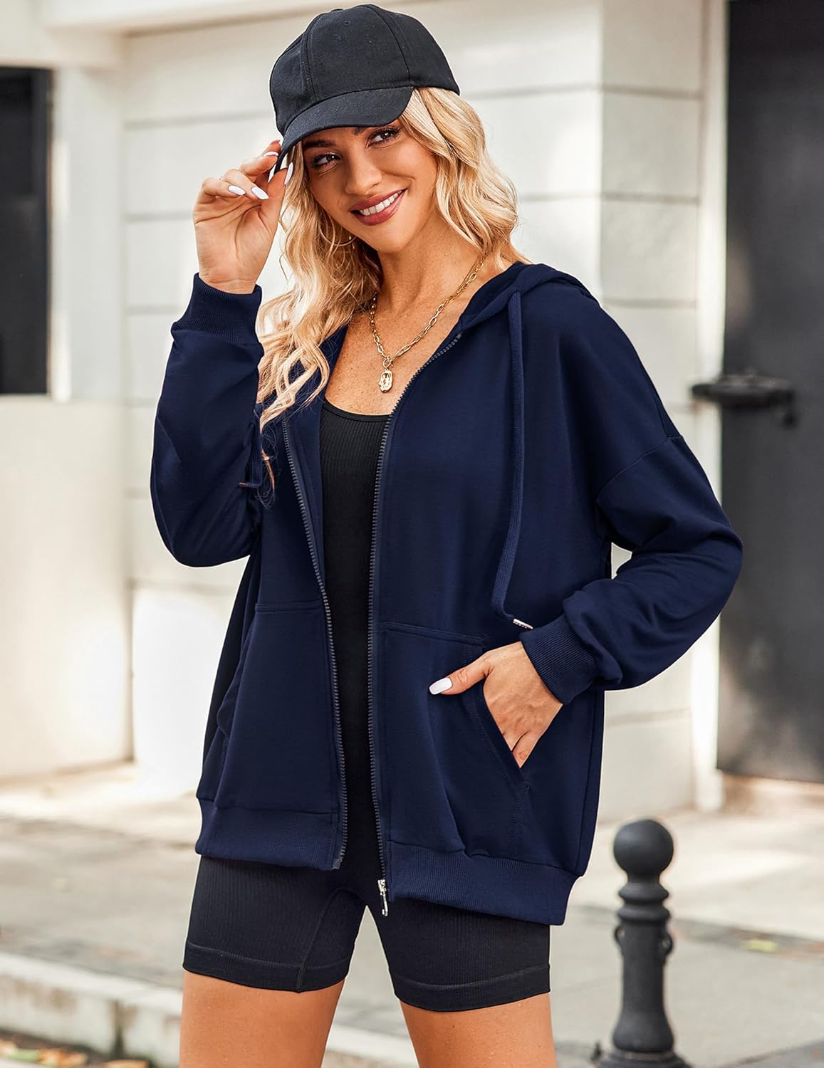 Dames Lichtgewicht Zip Hoodie: Stijlvol & Ruim