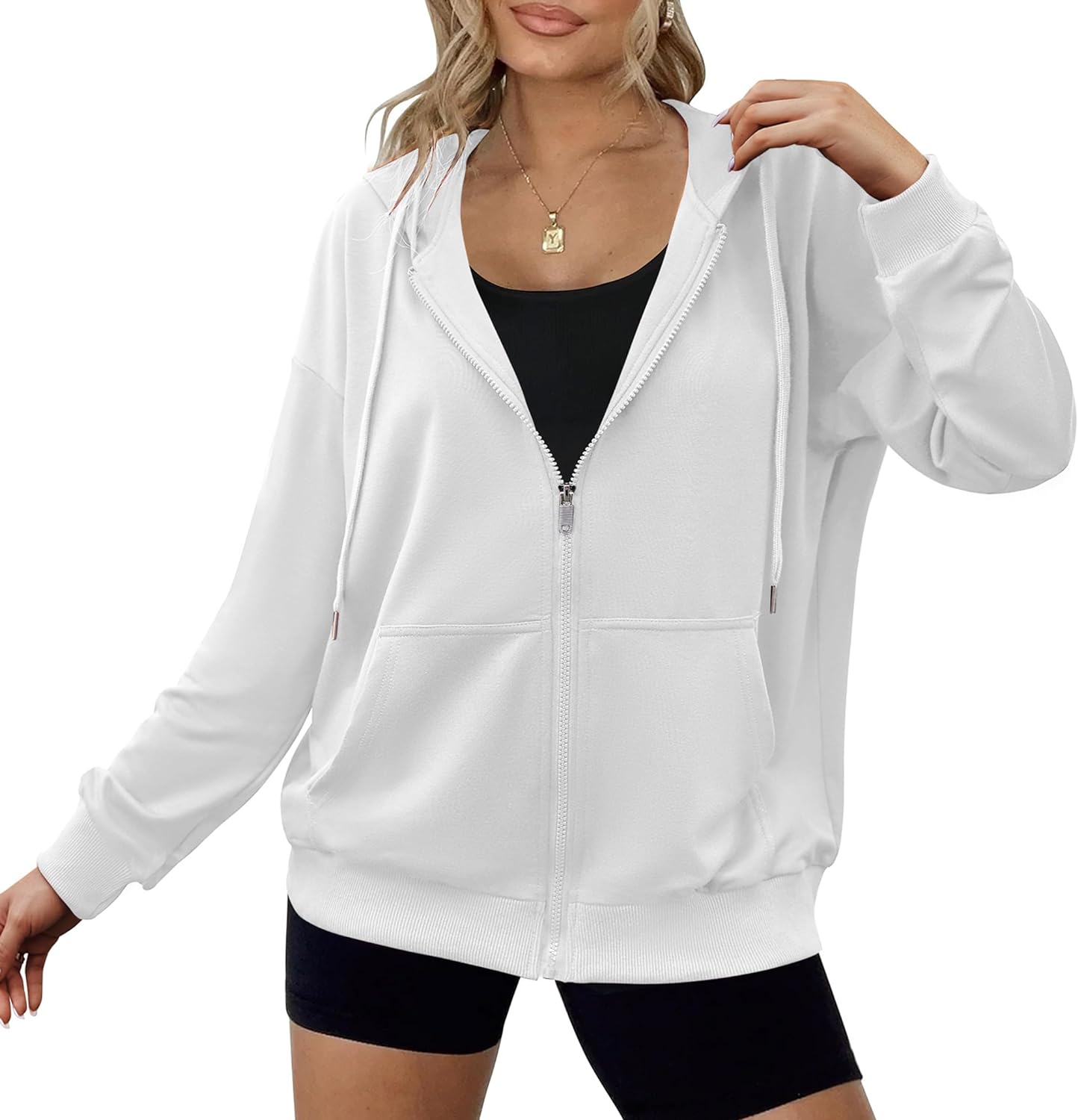 Dames Lichtgewicht Zip Hoodie: Stijlvol & Ruim