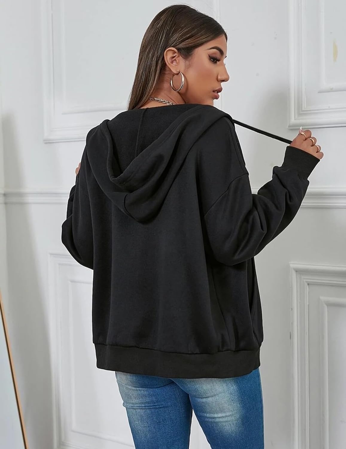 Dames Lichtgewicht Zip Hoodie: Stijlvol & Ruim