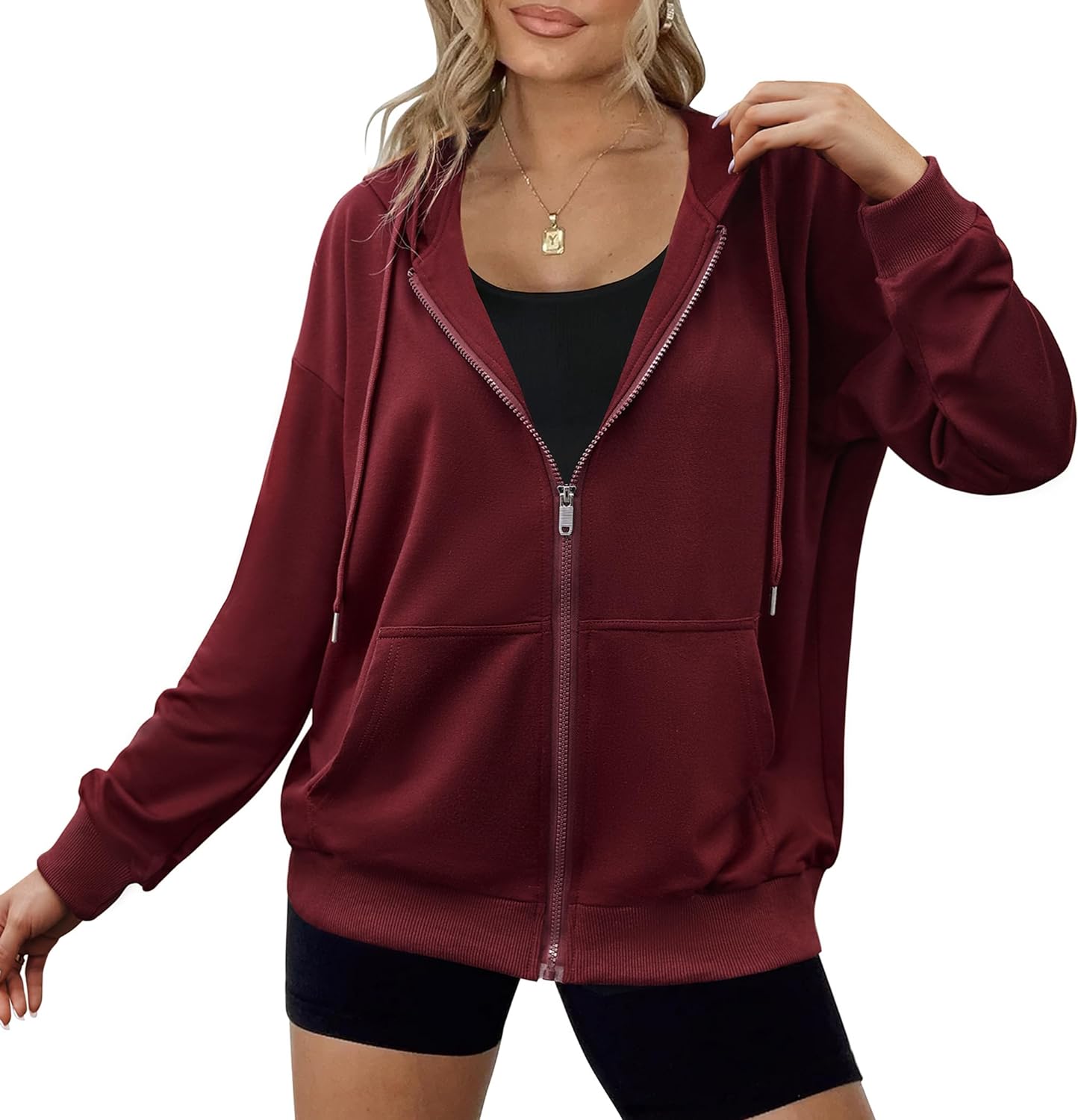 Dames Lichtgewicht Zip Hoodie: Stijlvol & Ruim