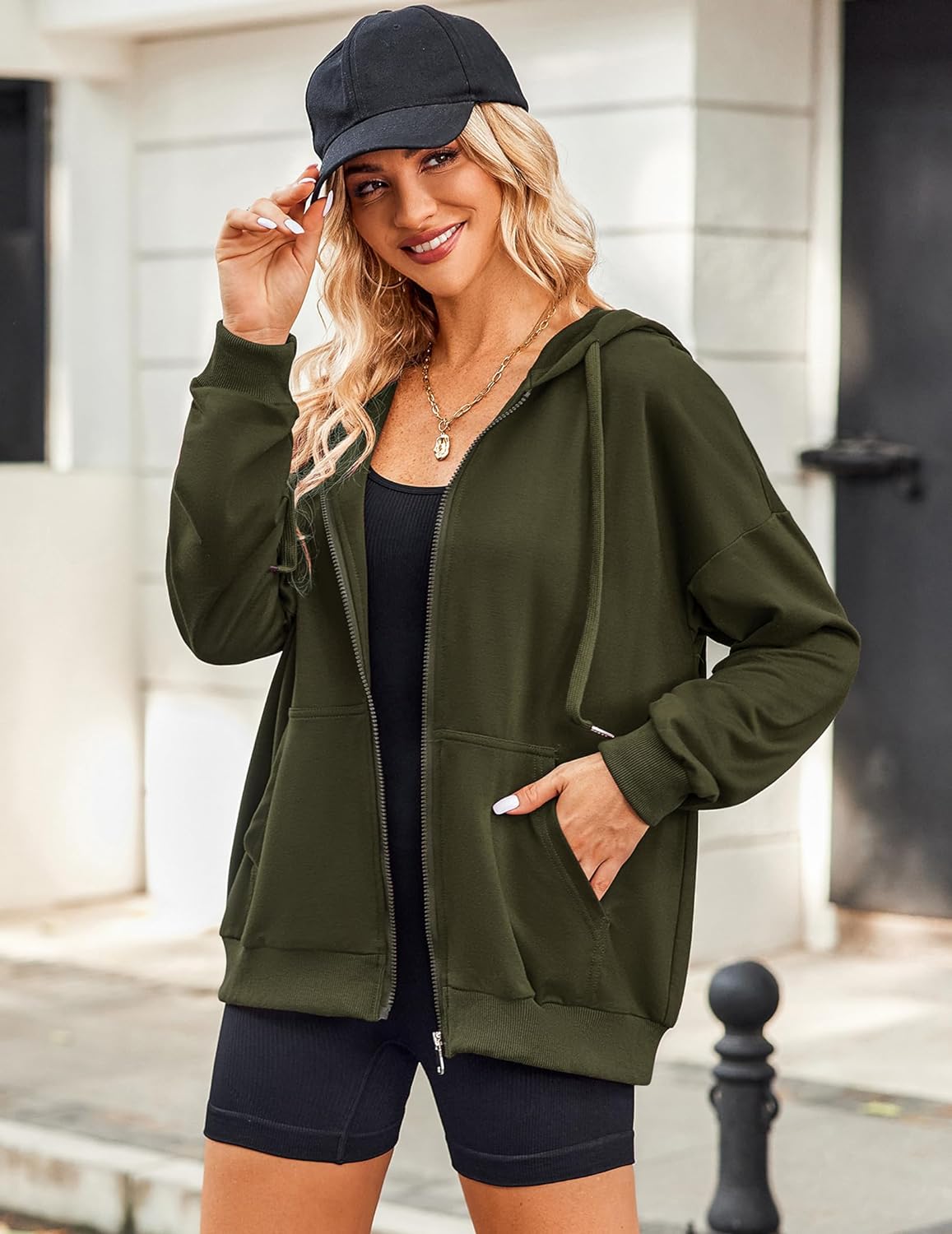 Dames Lichtgewicht Zip Hoodie: Stijlvol & Ruim