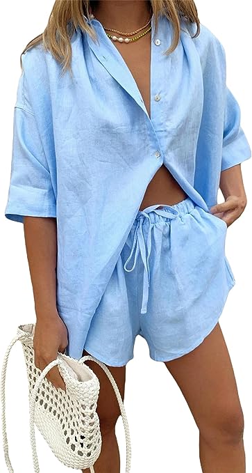 Chique Losvallende Top & Hoge Taille Shorts Set