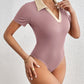 Zwarte Kleurblok Bodysuit - Esme