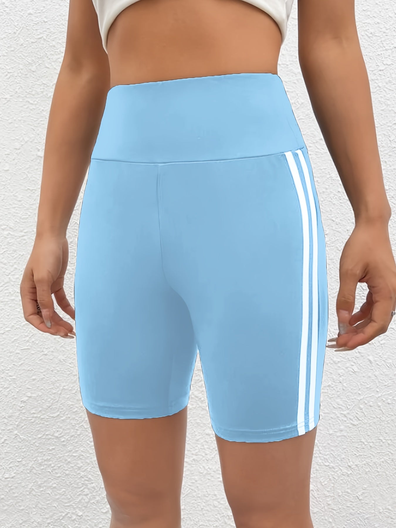 Zwarte Gestreepte Yoga Shorts - Luna