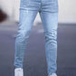 Gescheurde Skinny Jeans Helder Staalblauw - Alex