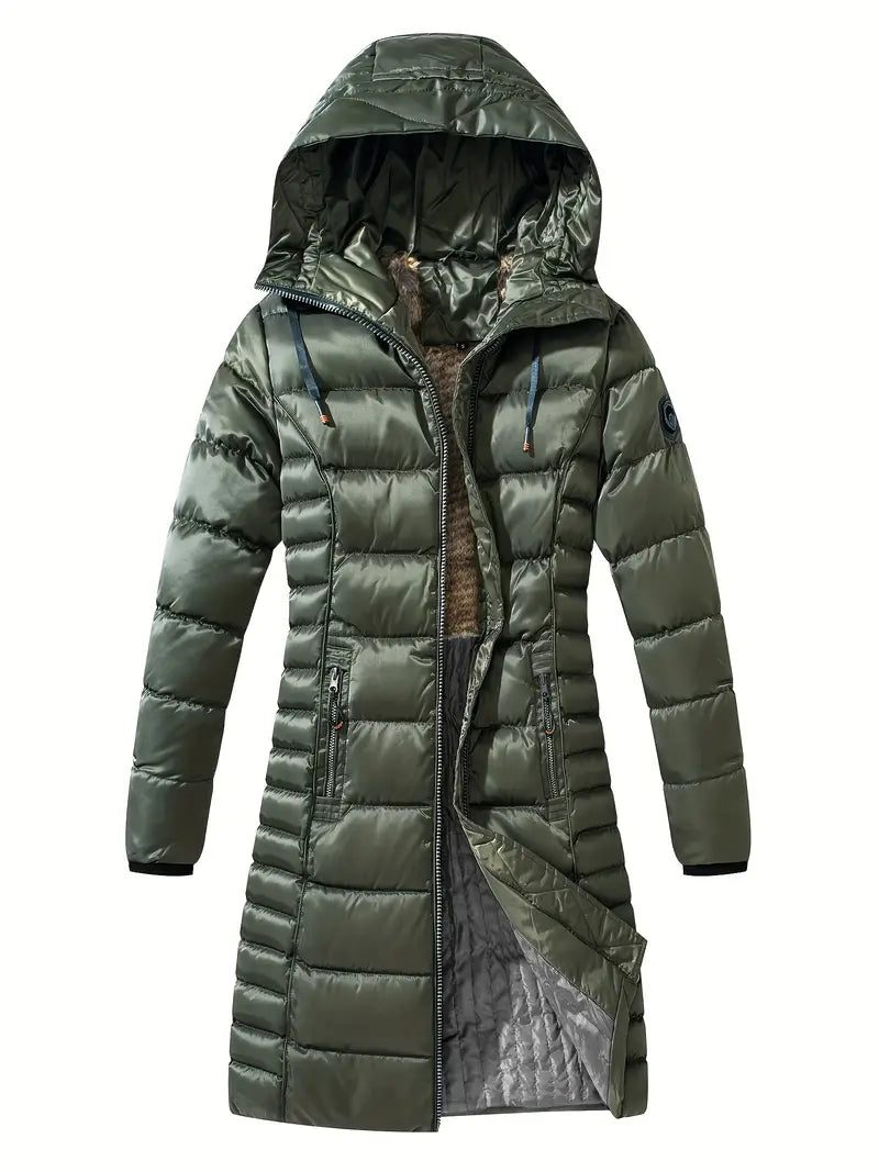 Chique Winterwarmte: Dames Hooded Puffy Jacket - Stijlvol, Comfortabel & Veelzijdig