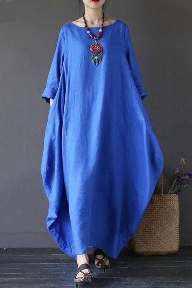 Lila - Koningsblauwe Boho Maxi-Jurk