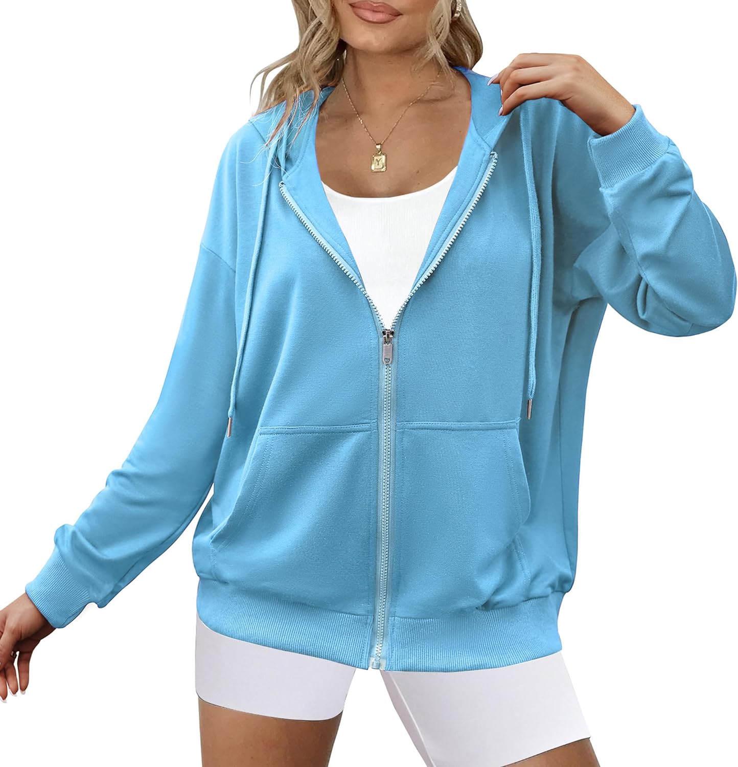 Dames Lichtgewicht Zip Hoodie: Stijlvol & Ruim