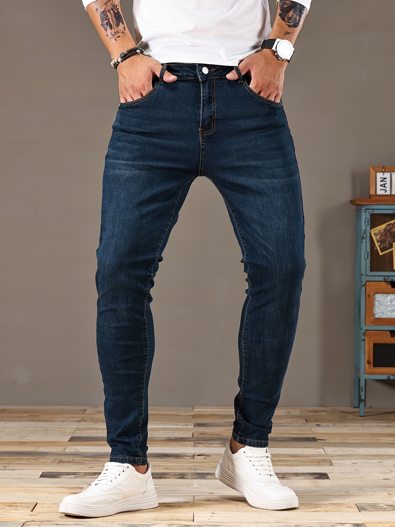 Gescheurde Skinny Jeans Blauw - Jack