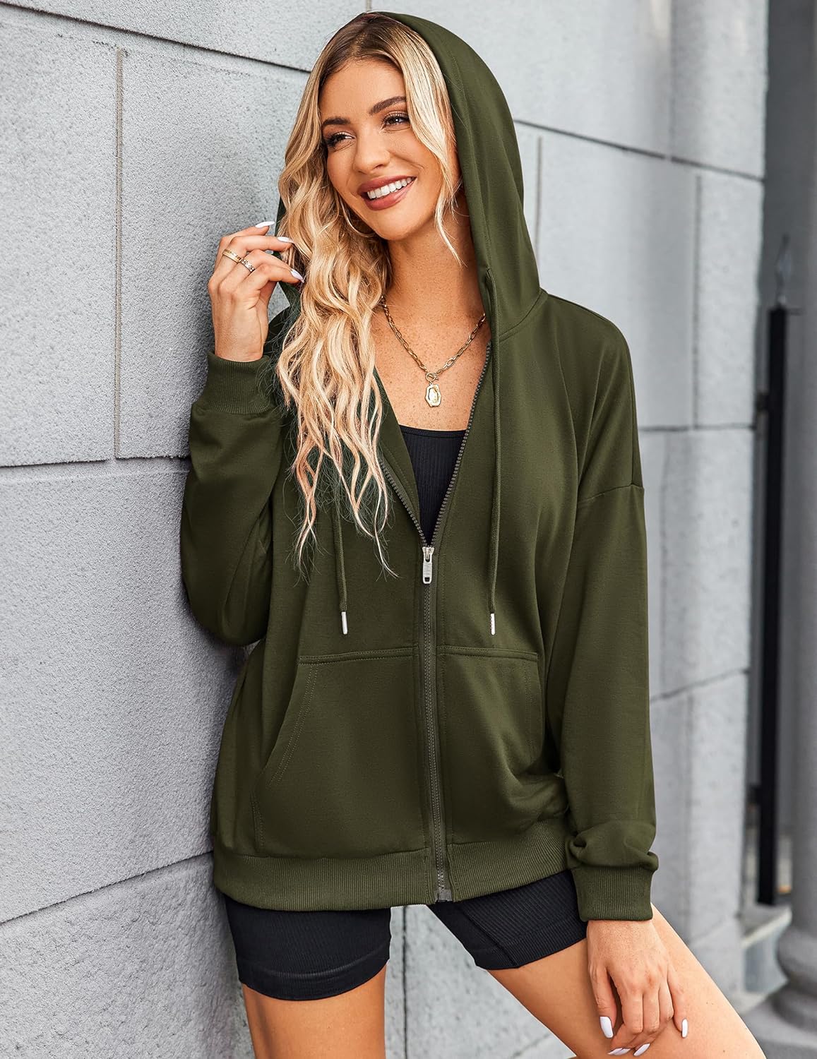 Dames Lichtgewicht Zip Hoodie: Stijlvol & Ruim