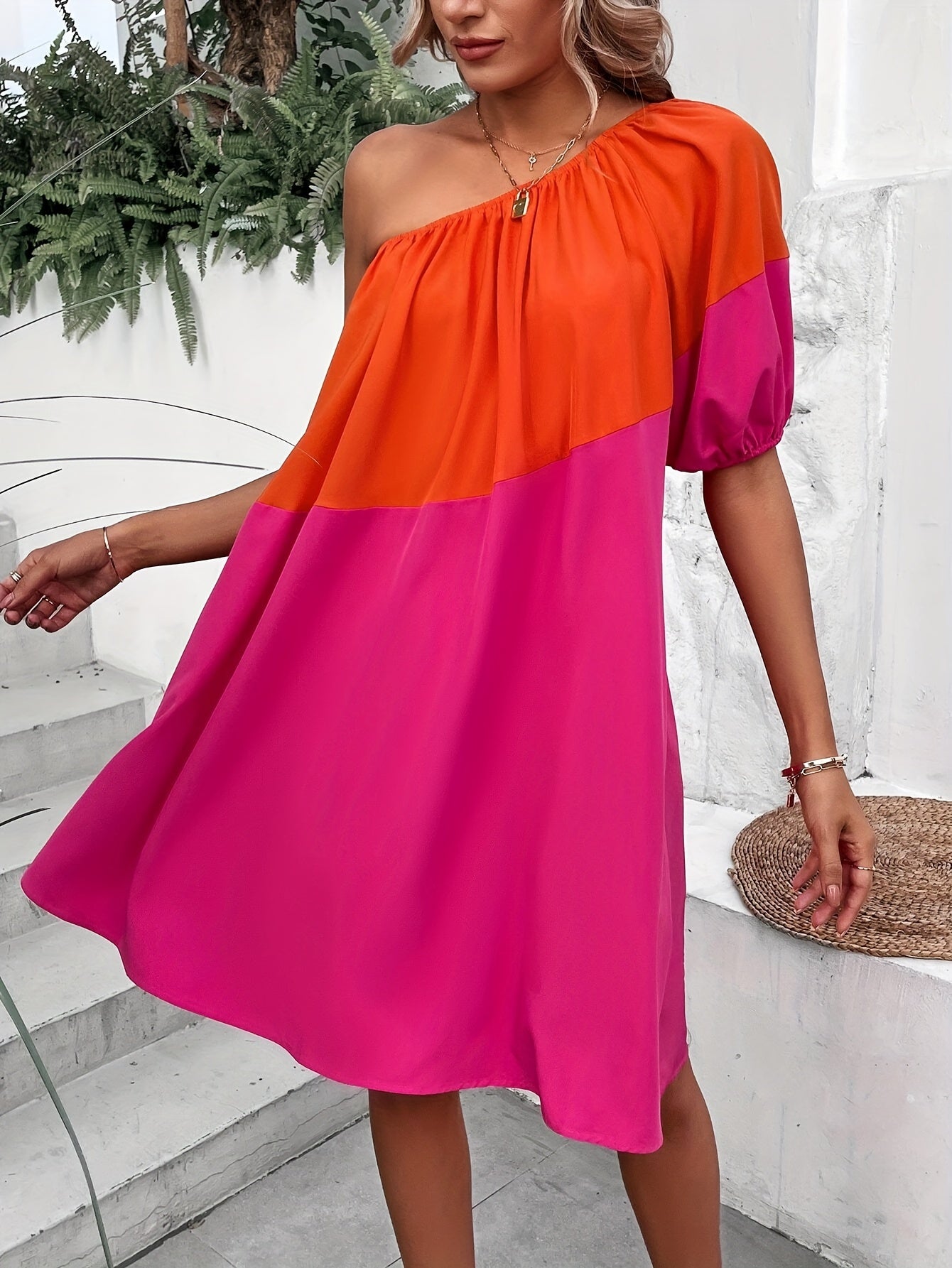 Roze Asymmetrische Jurk - Ramsey