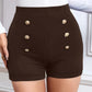 Zwarte Knoopdecor Shorts - Nora