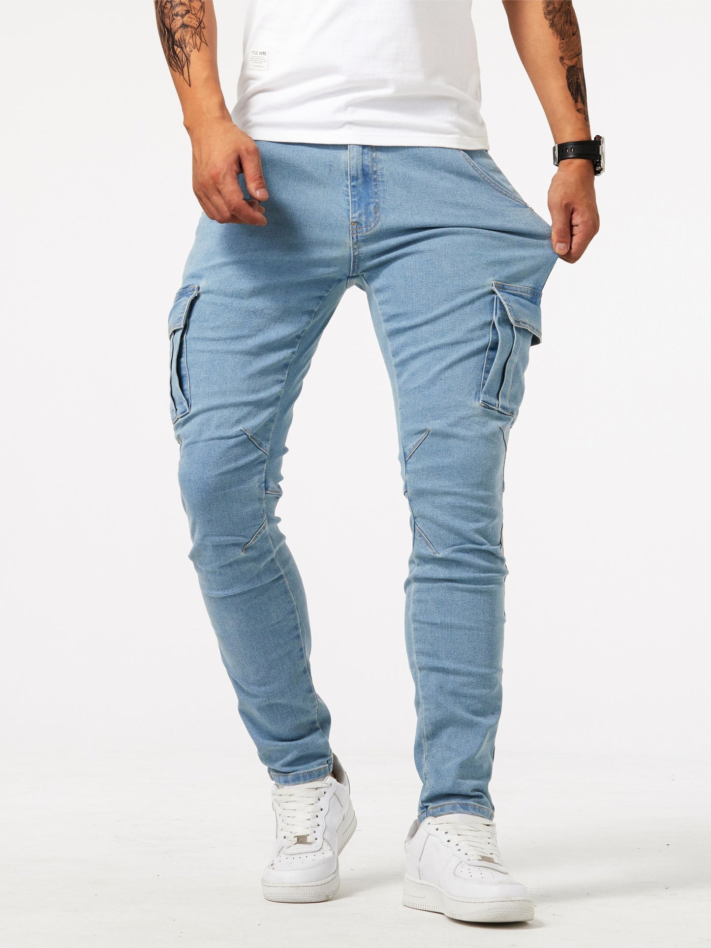 Donkergrijze Cargo Jeans - Liam