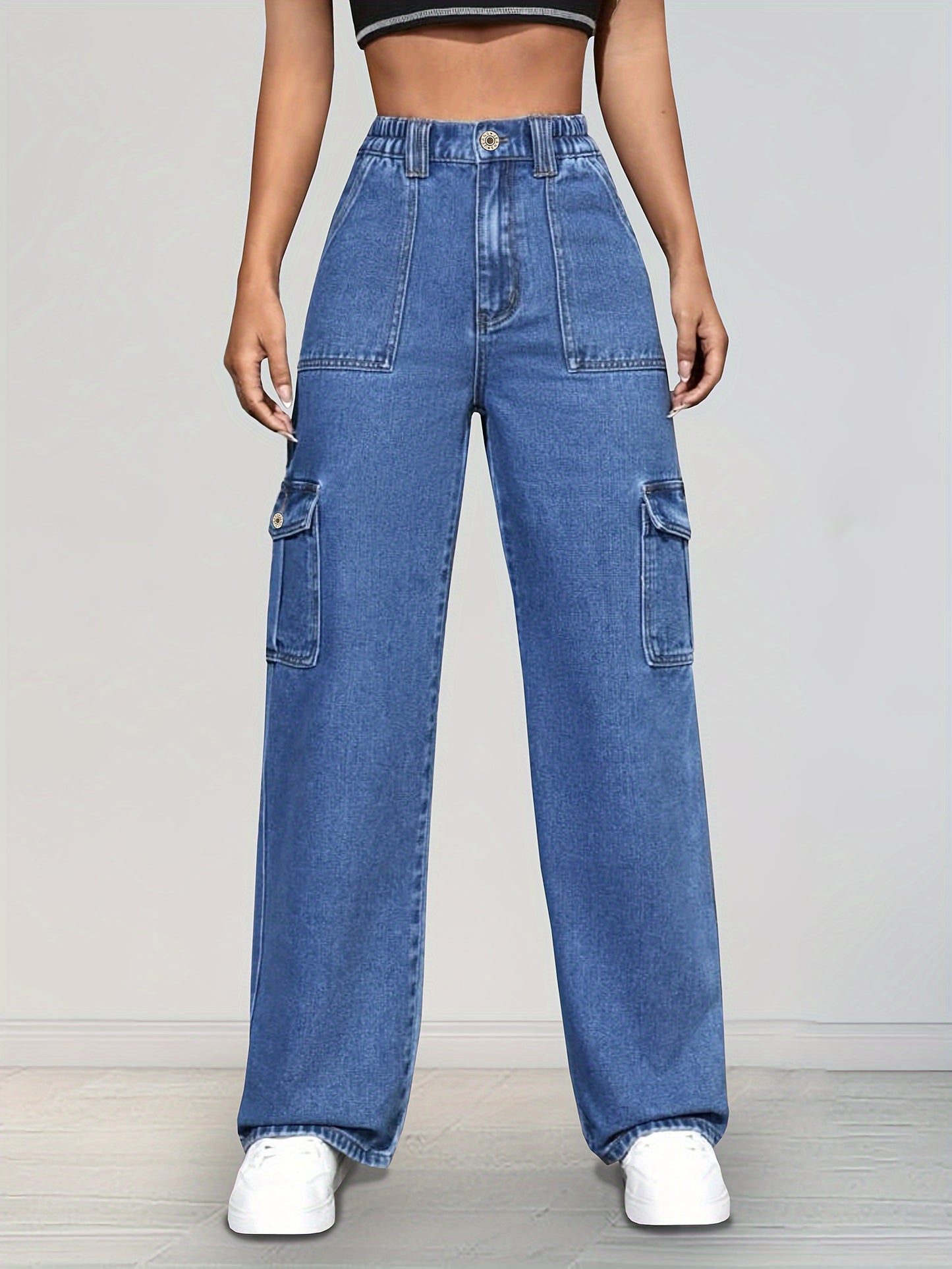 Lichtblauwe Losse Cargo Jeans - Nova