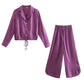 Comfort & Stijl: Herfst-Ready Losse Fit Pyjama Set met V-hals & Wijde Broek