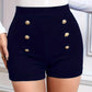 Zwarte Knoopdecor Shorts - Nora