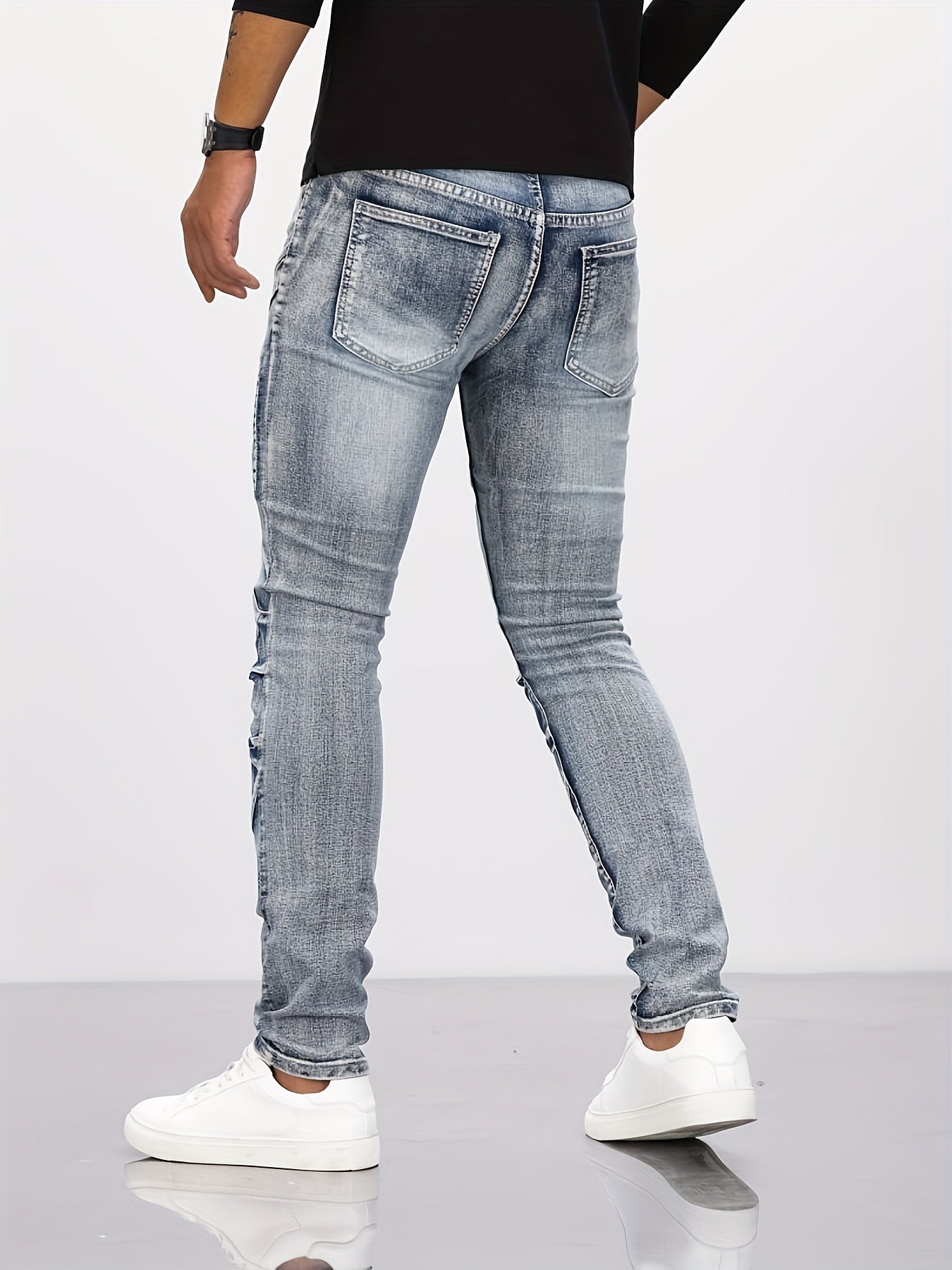 Staalblauwe Skinny Jeans - Max