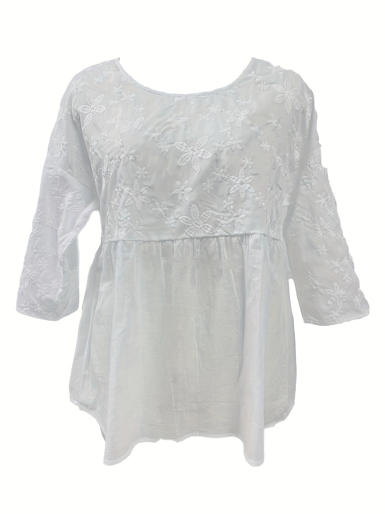 Witte Geborduurde Blouse - Emma