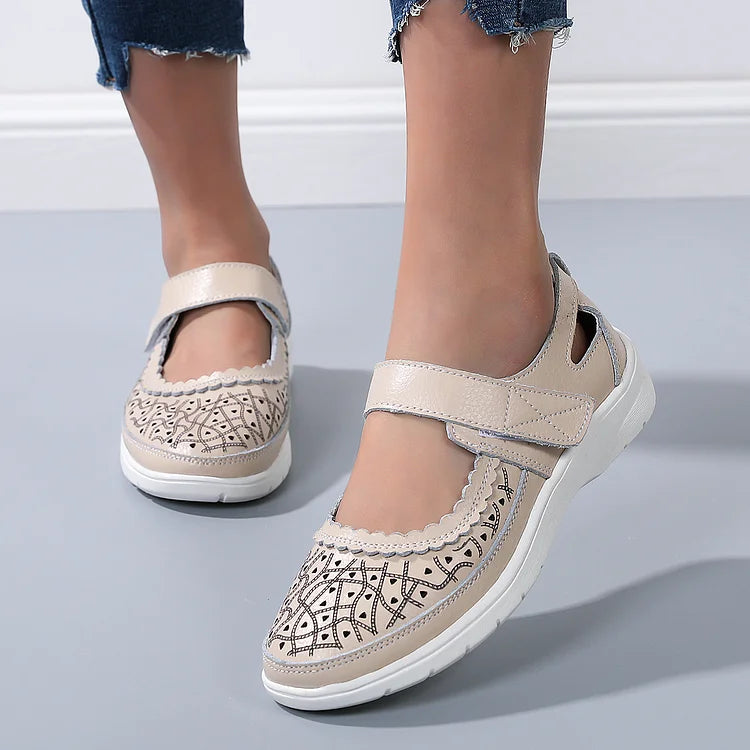 Sofia - Witte Lederen Orthopedische Comfort Loafers voor Dames