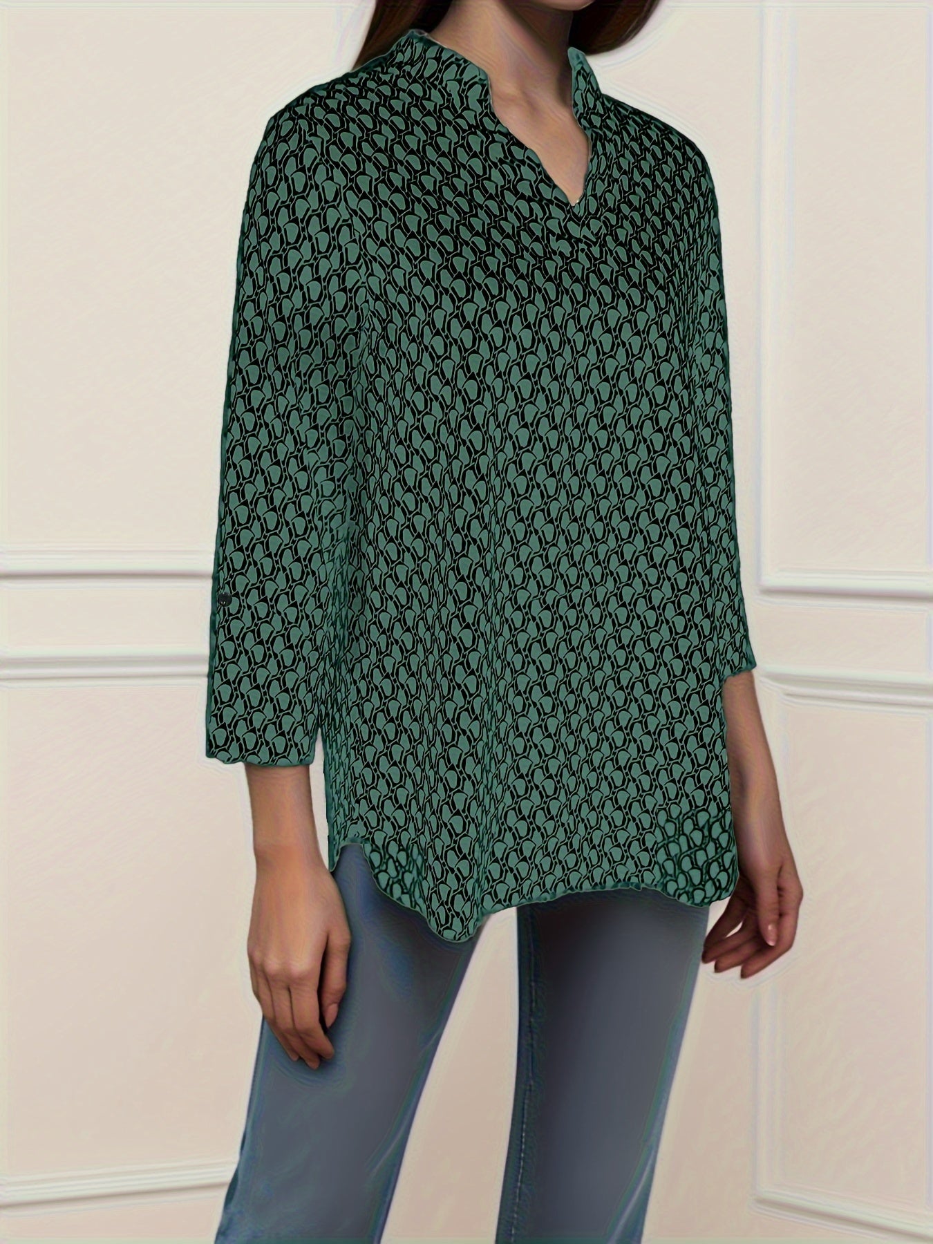 Zwarte Print Blouse - Noor