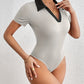 Zwarte Kleurblok Bodysuit - Esme