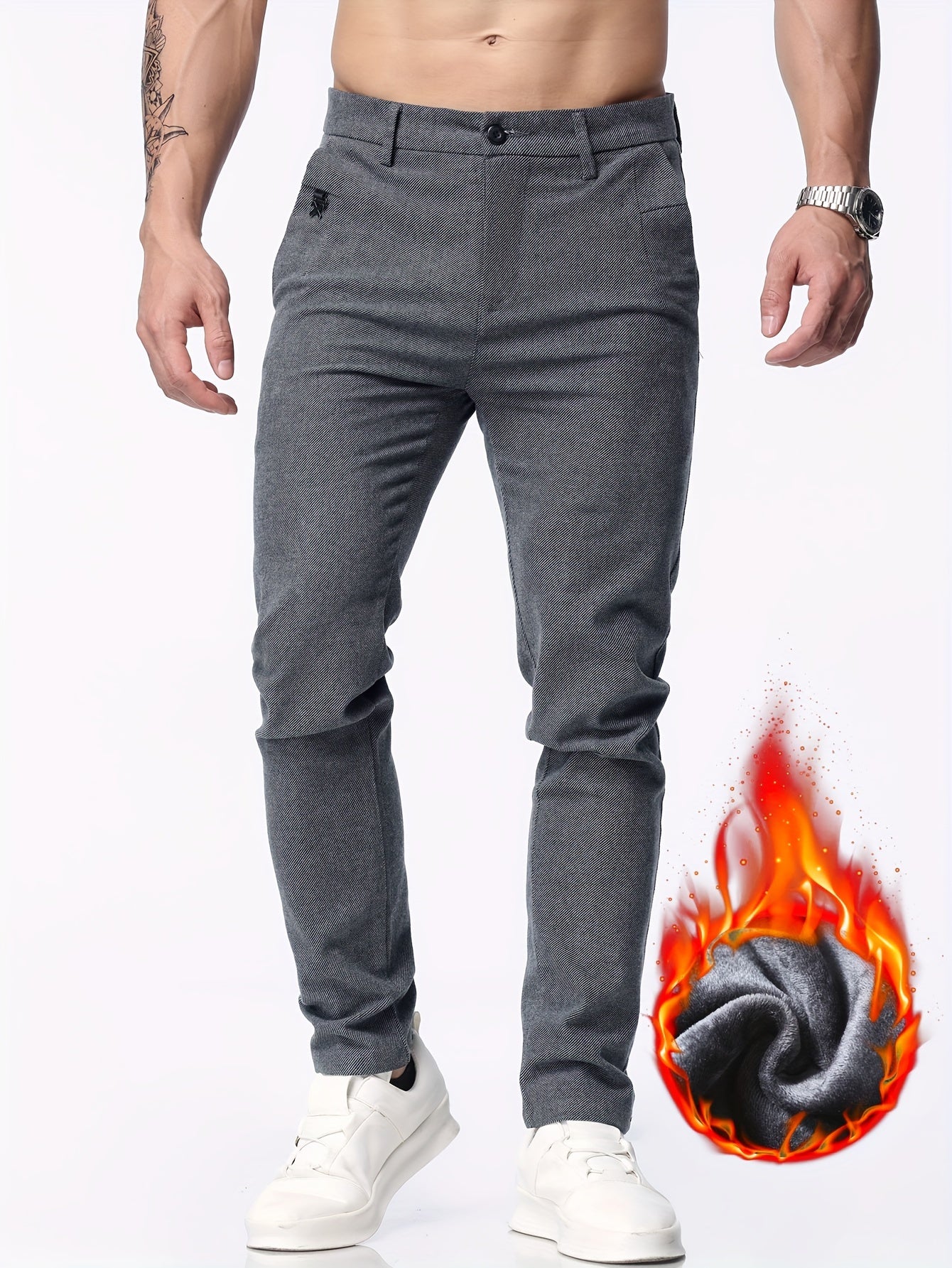 Grijze Warme Semi-formele Broek - Hugo