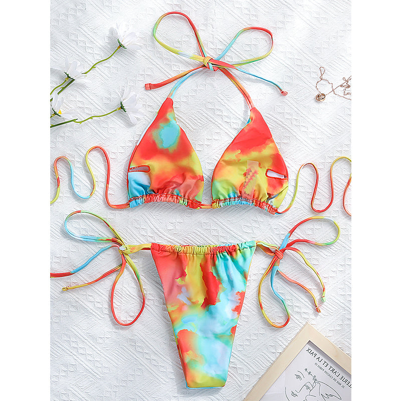 Luna - Rode Halter Thong Bikini