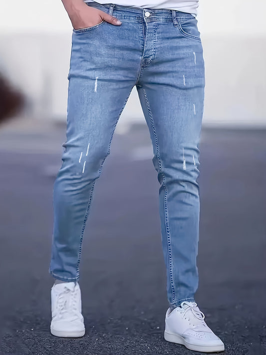 Gescheurde Skinny Jeans Helder Staalblauw - Alex