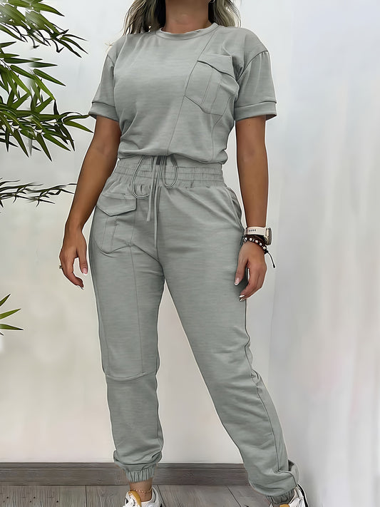 Khaki Tweedelig Jogger Set - Sophie