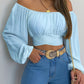 Witte Off Shoulder Crop Top - Luna