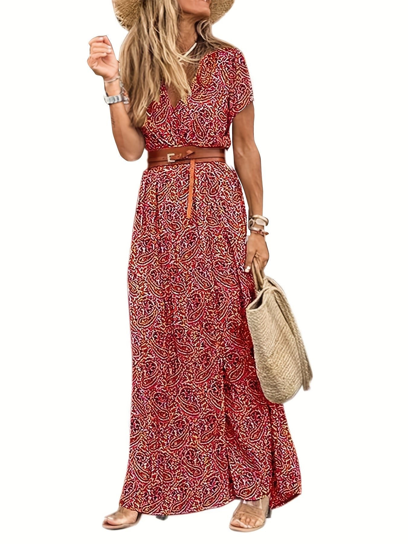 Donkerbruine Boho Maxi Jurk - Lotte