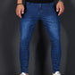 Slim Fit Gescheurde Jeans Blauw - Leo