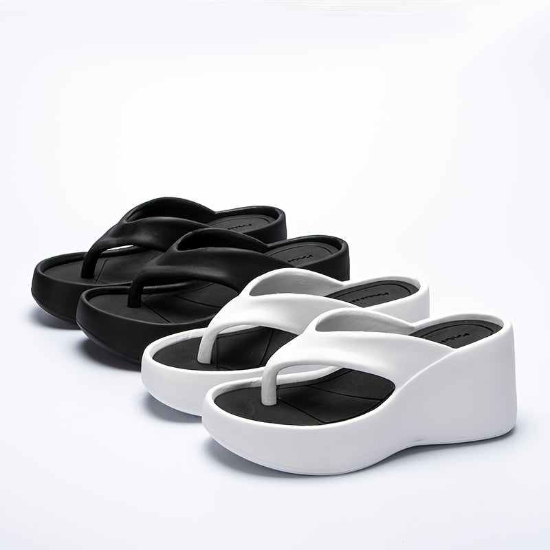 Zwarte Platform Teenslippers - Eva