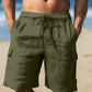 Khaki Linnen Cargo Shorts - Tom