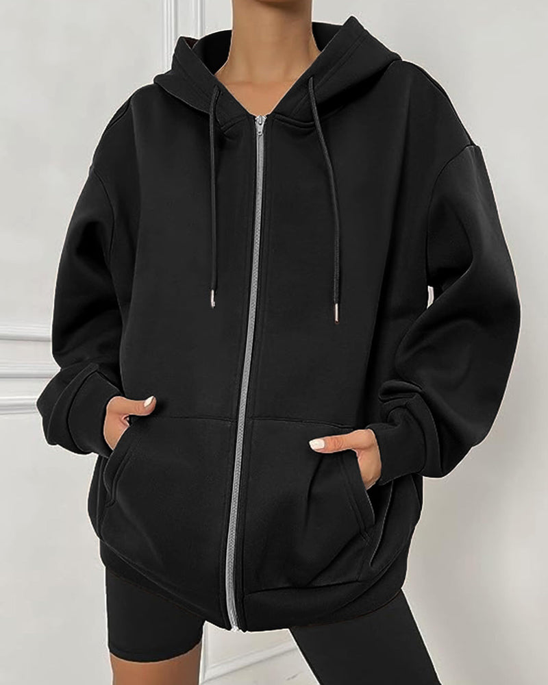 Comfort Chic: Dames Fleece Hoodie - Ruimvallend, Trendy & Warm