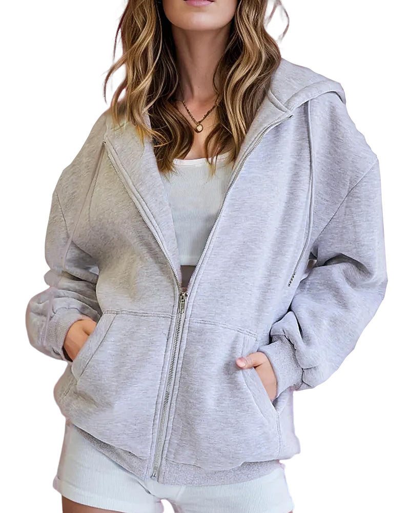 Comfort Chic: Dames Fleece Hoodie - Ruimvallend, Trendy & Warm