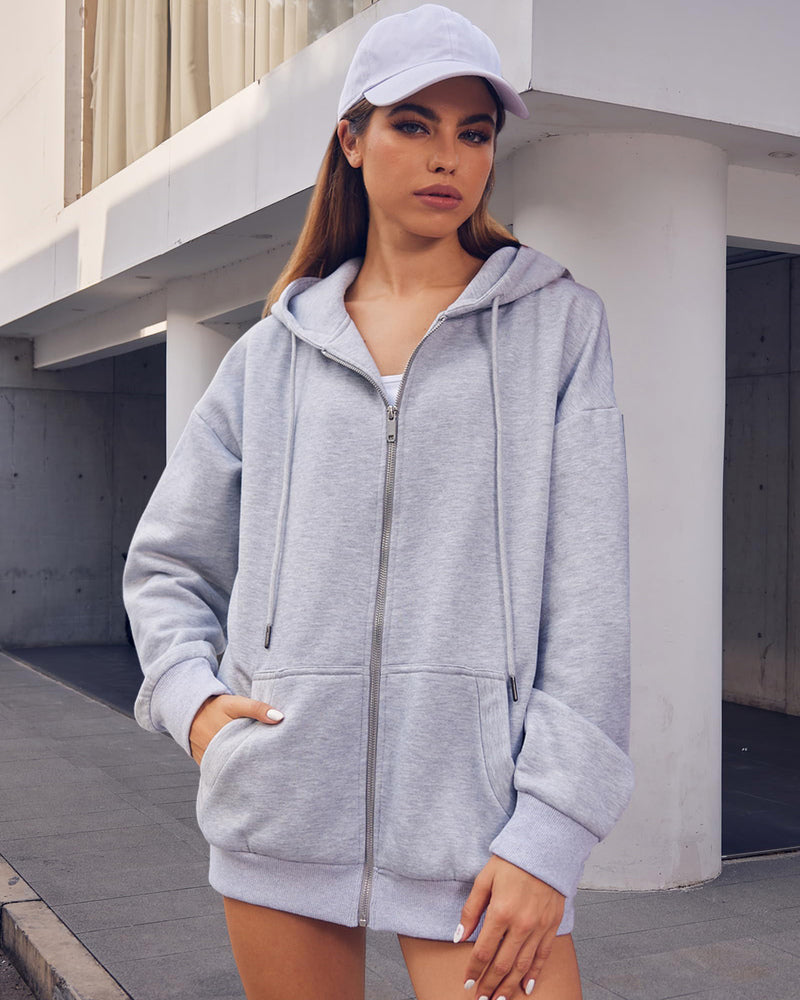 Comfort Chic: Dames Fleece Hoodie - Ruimvallend, Trendy & Warm