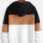 CozyChic Kleurblok Teddy Hoodie: Stijl Ontmoet Comfort!