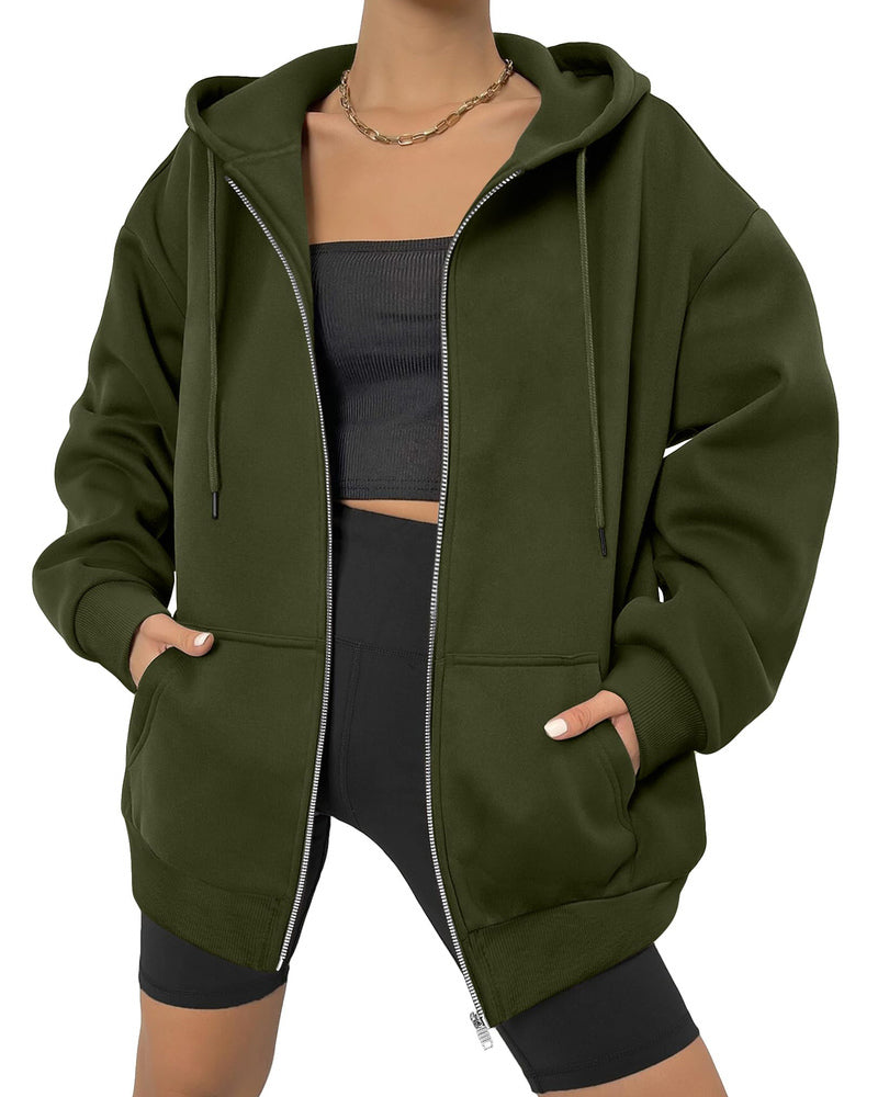 Comfort Chic: Dames Fleece Hoodie - Ruimvallend, Trendy & Warm