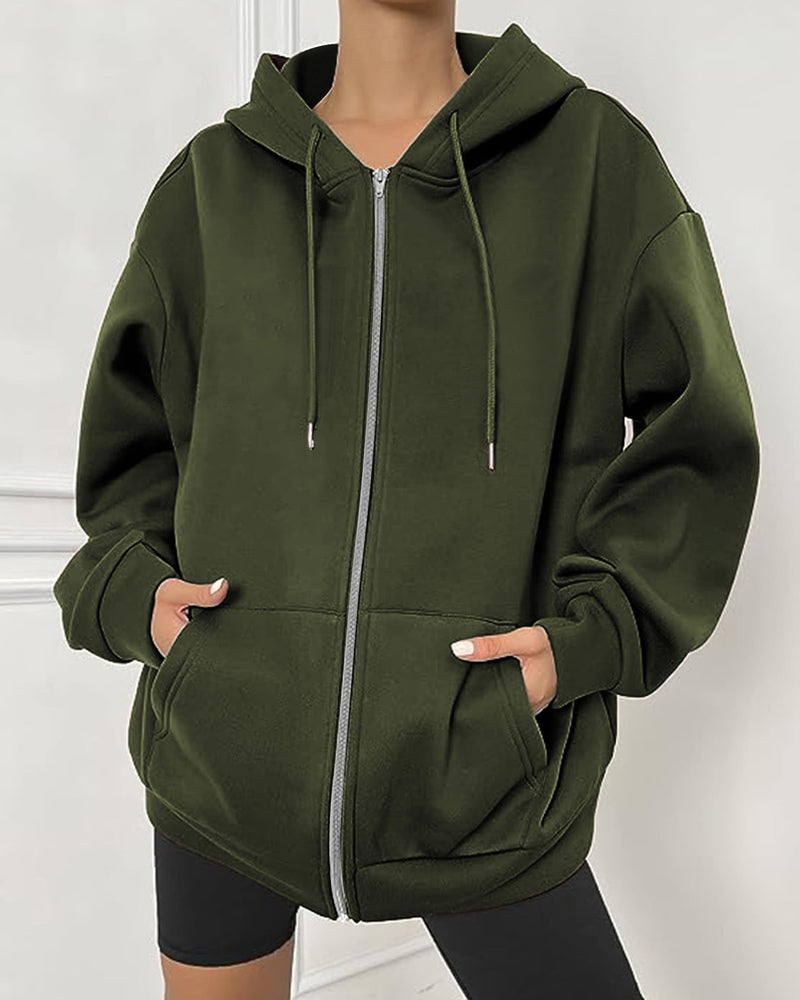 Comfort Chic: Dames Fleece Hoodie - Ruimvallend, Trendy & Warm