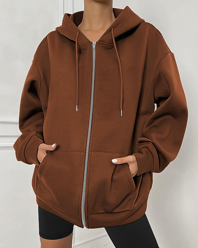 Comfort Chic: Dames Fleece Hoodie - Ruimvallend, Trendy & Warm