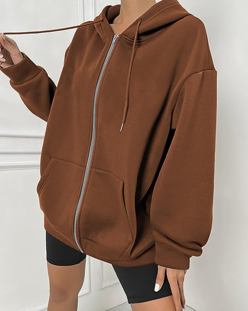 Comfort Chic: Dames Fleece Hoodie - Ruimvallend, Trendy & Warm