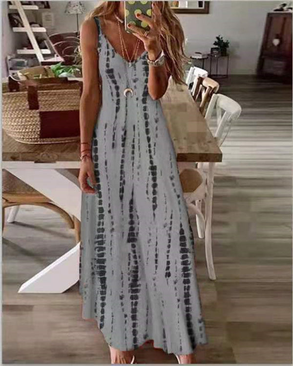 Witte Tie-Dye Maxi Jurk - Liv