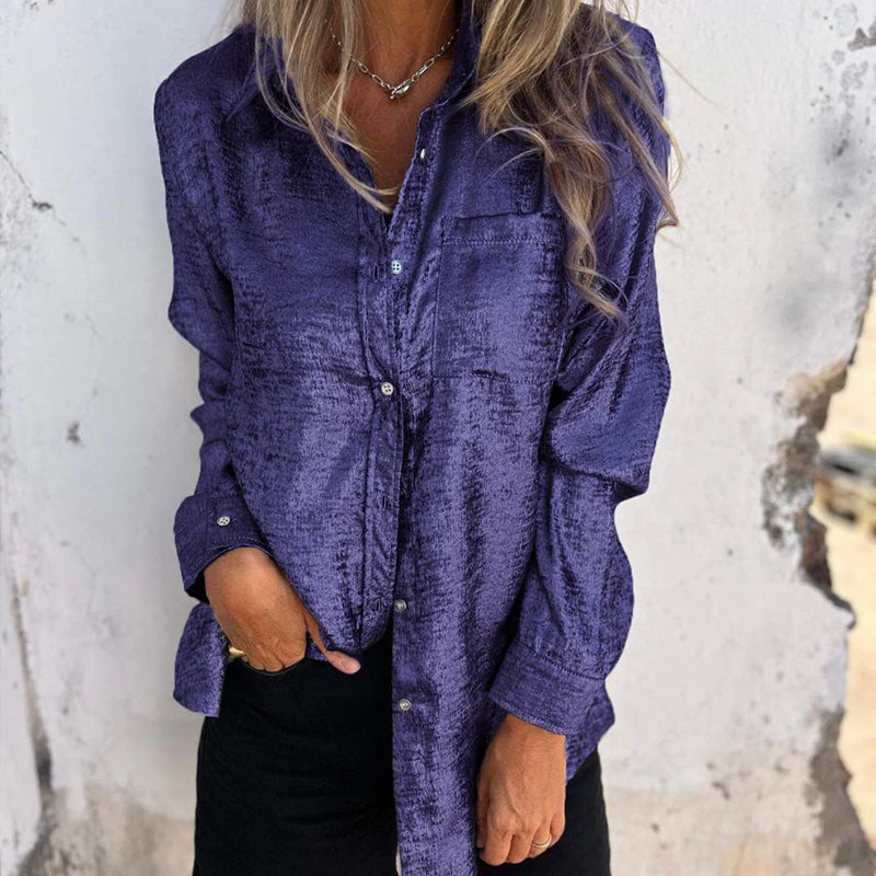 Blauw Langarm Shirt - Emma