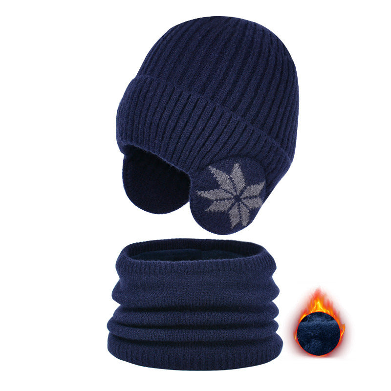 CozyKidz: Luxe Fleece Gevoerde Wintersjaal & Gebreide Muts Set voor Kinderen