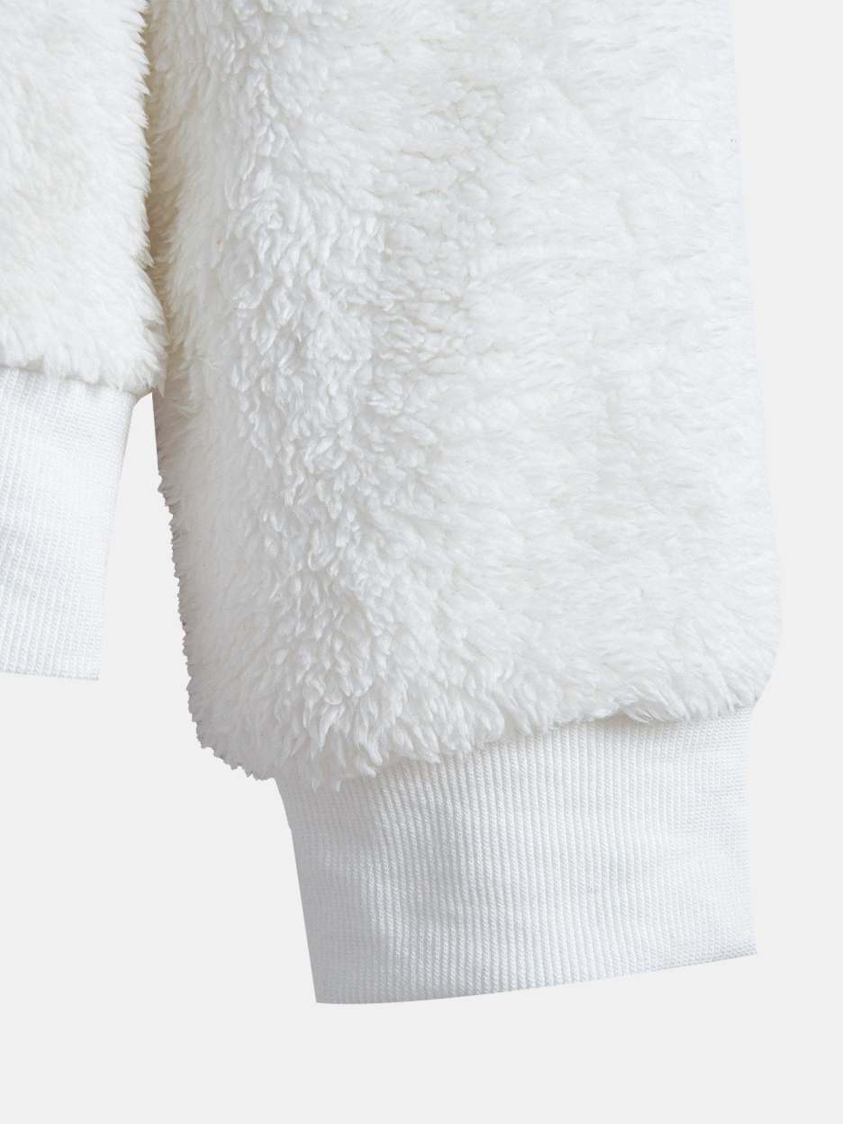 CozyChic Kleurblok Teddy Hoodie: Stijl Ontmoet Comfort!