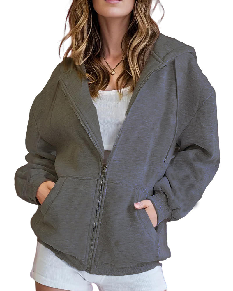 Comfort Chic: Dames Fleece Hoodie - Ruimvallend, Trendy & Warm